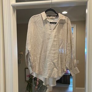 Luminary Light Beige Casual Button Down Shirt(bw)